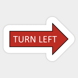 Turn Left Sticker